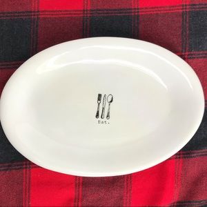 Rae Dunn eat small oval icon plate silverware